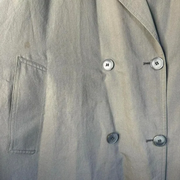 Vintage 80s Trench Coat Women's Size 12 London Fog Khaki Lining Belt Scarf USA - Picture 2 of 7